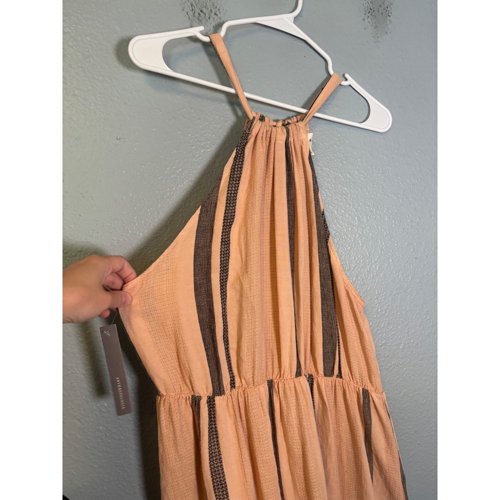NWT‎ Anthropologie Cloth & Stone Halter Maxi Dress Peach Stripe Size XL - Picture 5 of 10